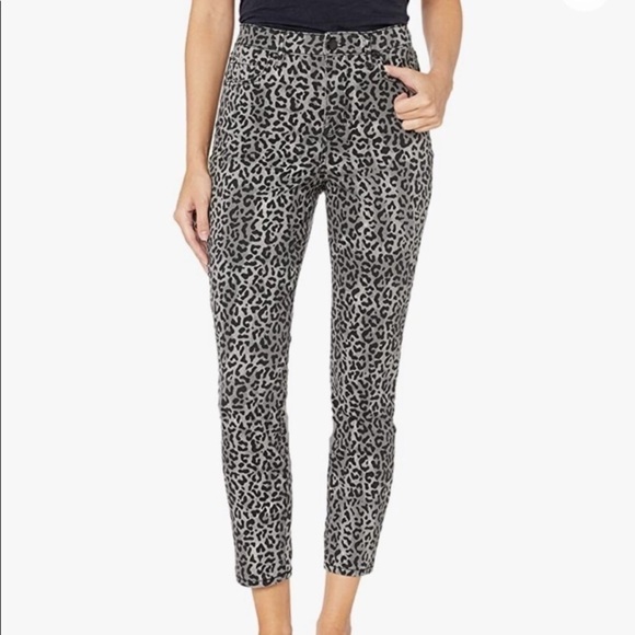 William Rast Grey Leopard High Rise Ankle Jeans - Picture 1 of 10